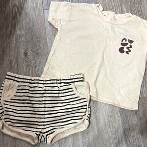 Charming Cream and Brown Kids Matching Set